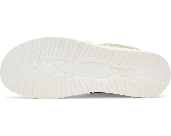 Кроссовки Hey Dude Wally Mesh Neutrals на шнурках-резинке с технологией Flex & Fold