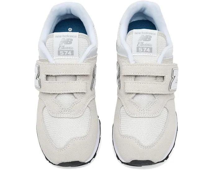 New Balance Kids 574 Core Hook & Loop кожаные кроссовки с липучкой