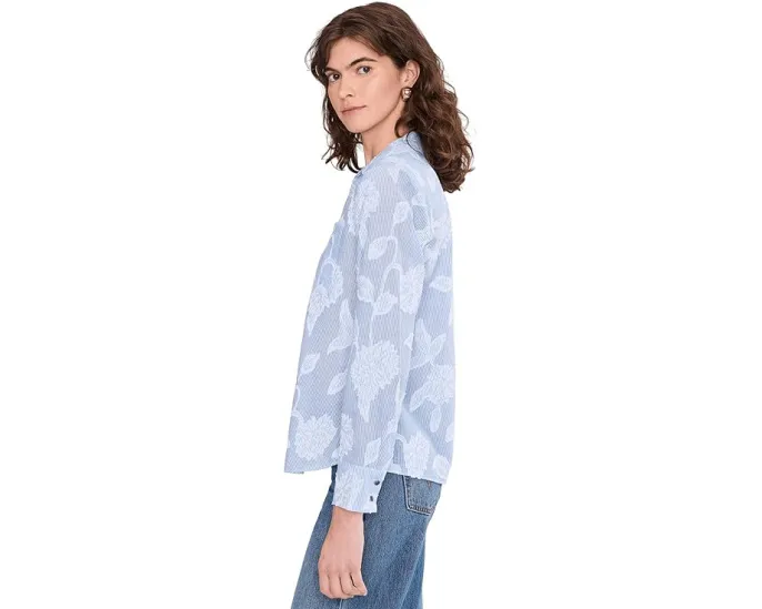 Топ Sky Striped Jacquard с вышивкой и манжетами на пуговицах NIC+ZOE