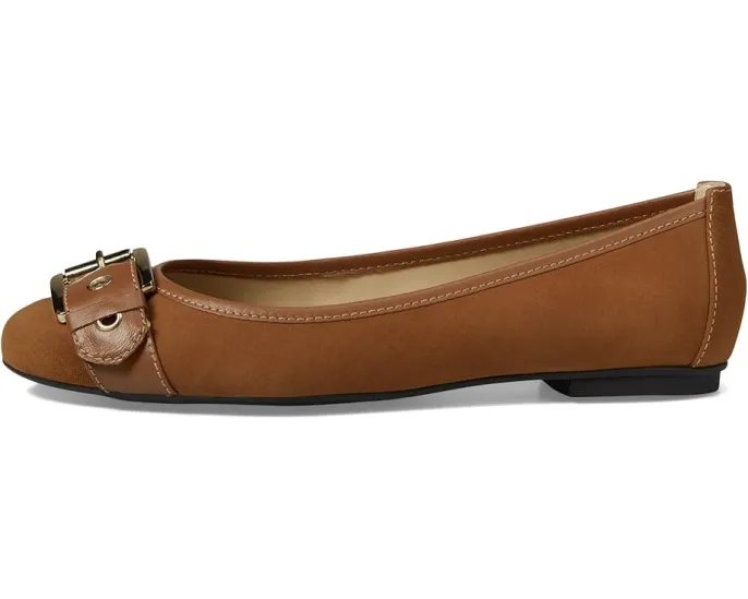 Балетки French Sole Ditto из замши с декоративной пряжкой