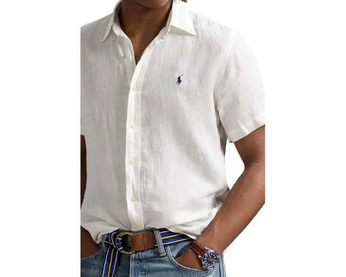 Классическая льняная рубашка Polo Ralph Lauren Ceramic White