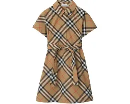 Детское платье Burberry Kids Giulietta Check из хлопка с поясом