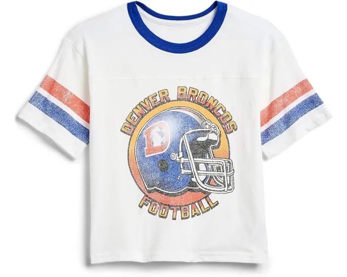 Футболка NFL Denver Broncos Striped Yoke Ringer от Junk Food Clothing Kids