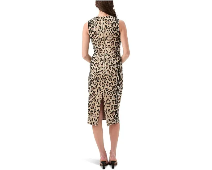 Платье Dame миди с леопардовым принтом и разрезом сзади