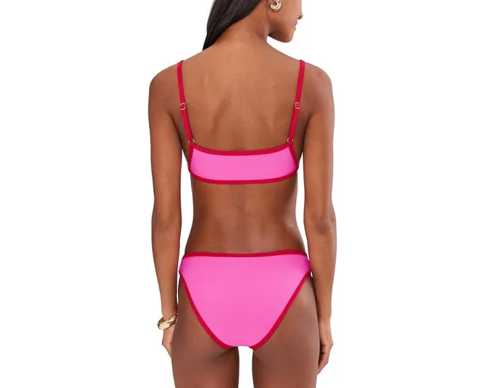 Купальный топ Kassy в стиле бандо с контрастным кантом