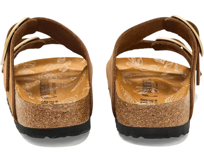 Сандалии Birkenstock Arizona Big Buckle из нубука с цветным принтом на стельке