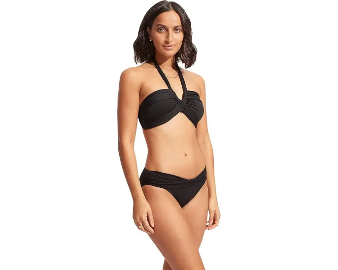 Купальник топ Seafolly Eco Collective на завязках с бандо и чашками