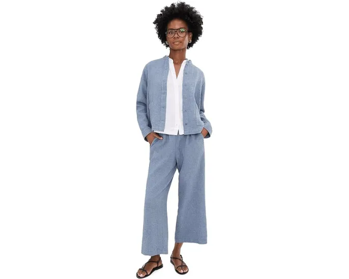 Eileen Fisher Petite жакет с воротником-стойкой из двойного переплетения органического хлопка