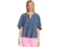 Топ Wilmer с короткими рукавами и V-образным вырезом от Lilly Pulitzer