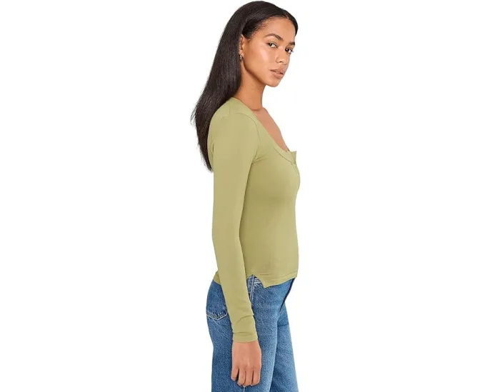 Free People Wide Awake Layering топ для многослойности с круглым вырезом