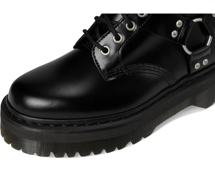 Ботинки Dr. Martens 1460 Quad Harness с 8 люверсами из глянцевой кожи и контрастной фурнитурой