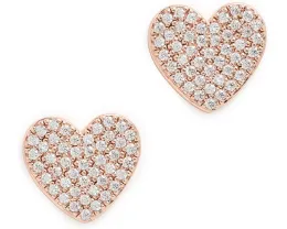 Серьги-гвоздики Yours Truly Pave Heart с камнями кубического циркония от Kate Spade New York