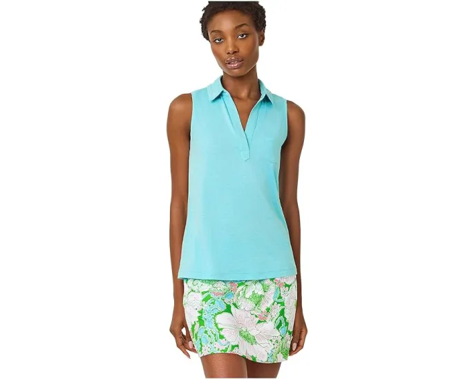 Lilly Pulitzer безрукавный поло Dune с защитой UPF 50
