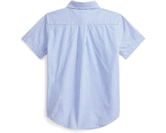 Polo Ralph Lauren Kids Полосатая рубашка из хлопкового пике для малышей и детей