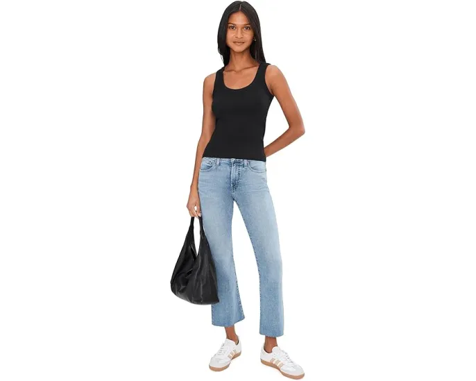 Укороченные джинсы с расклешенным низом Madewell The Stretch Flare Crop из стрейчевого денима