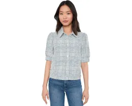 Короткий жакет Liverpool Los Angeles с рукавами-фонариками и клетчатым принтом