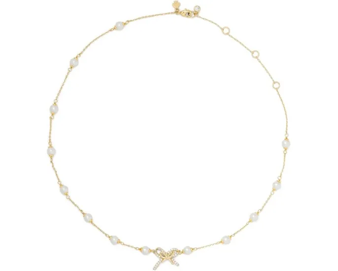 Ожерелье Kate Spade New York Girlie Pearlie с жемчугом и бантом
