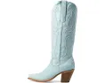 Высокие сапоги Corral Z5254 с вышивкой baby blue и квадратным каблуком