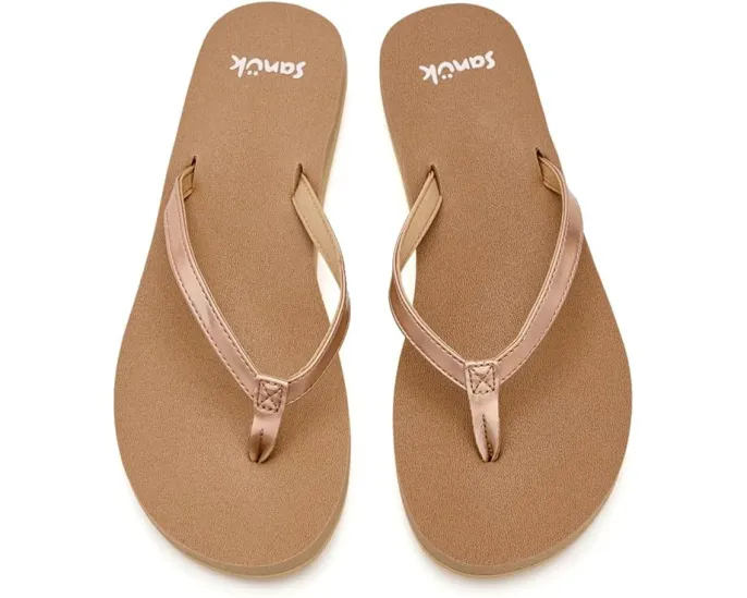 Сланцы Sanuk Yoga Joy II Iridescent с металлическим верхом и стелькой из пены с эффектом памяти