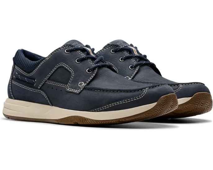 Clarks Sailview Lace кроссовки из натуральной кожи с круглым носком