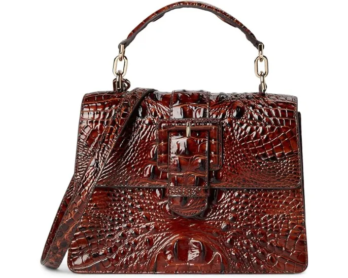 Сумка кроссбоди Brahmin Melbourne Small Hallie из кожи с откидным клапаном
