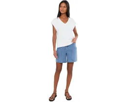 Garment Dyed Terry V-Neck Top