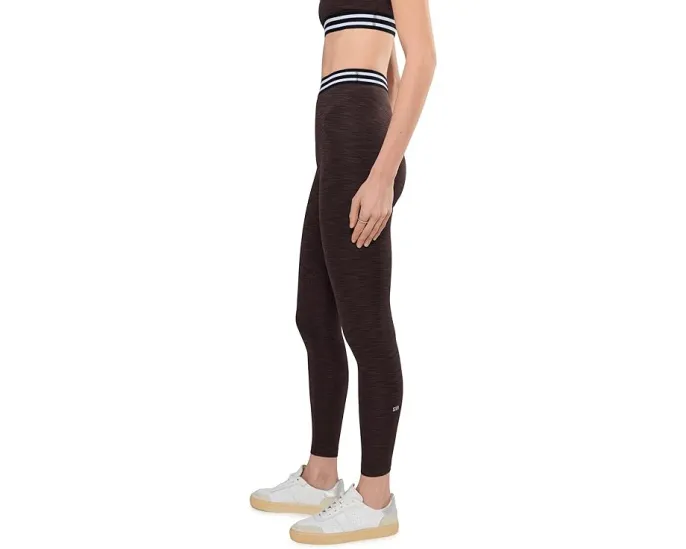 Леггинсы Splits59 Bailey High Waist Active Rib 7/8 с рельефной резинкой и полосатым поясом