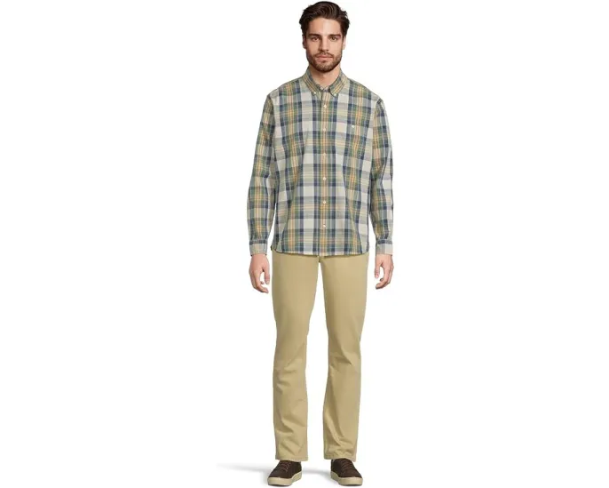 Рубашка Comfort Stretch Chambray от L.L.Bean с длинным рукавом и традиционным кроем навыпуск
