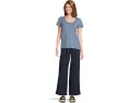 Полосковые брюки L.L.Bean Premium Linen Breezy с поясом на резинке и прямым кроем