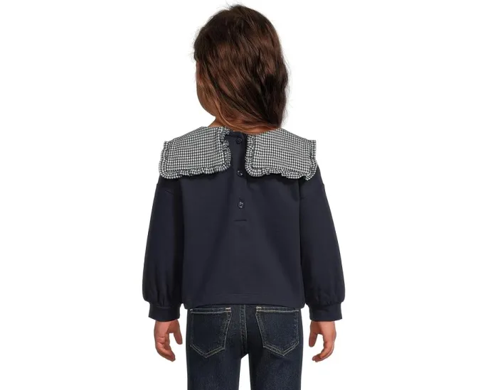 Детский свитшот Janie and Jack с принтованным воротником на пуговицах