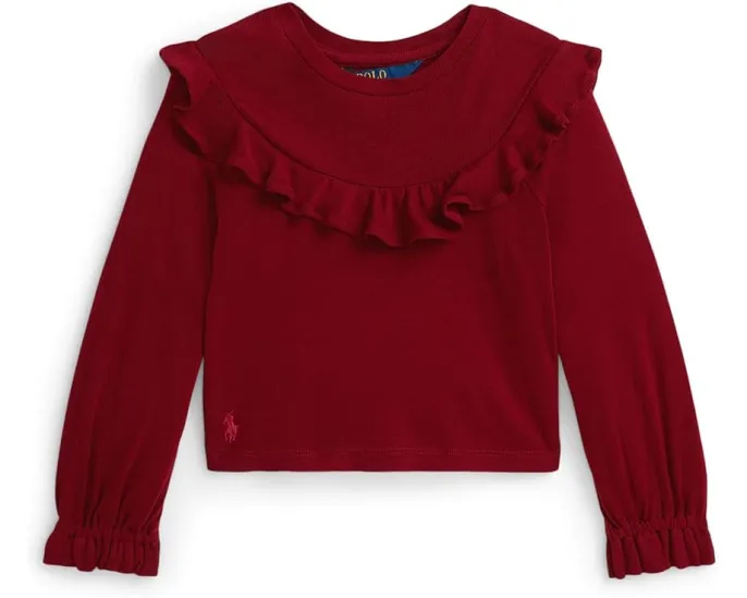 Блузка Polo Ralph Lauren Kids из хлопка и модала с рюшами для малышей и детей