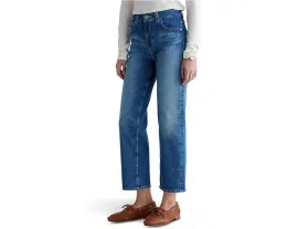 Джинсы Brinley Mid-Rise Straight Crop AG Jeans из ткани Owens Valley со средней посадкой