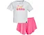 Комплект adidas Kids Heather Tee & Flowy Short Set с принтом и внутренними шортами