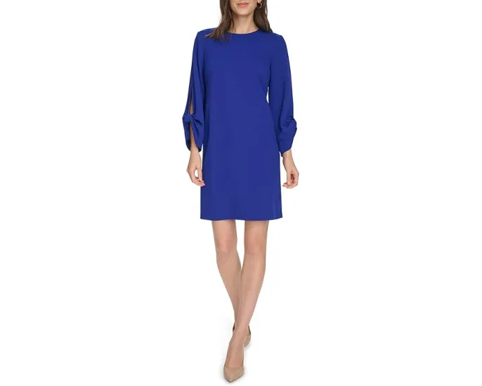 Платье Calvin Klein Scuba Crepe с длинными рукавами и вырезом на спине