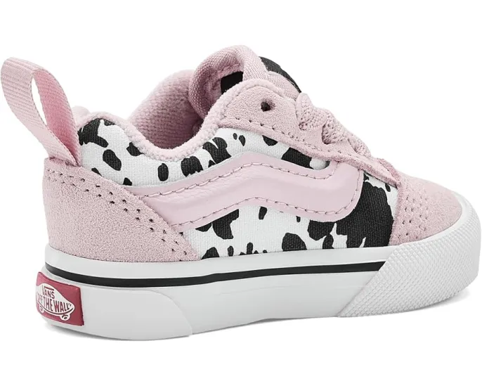 Детские кеды Vans Knu Skool Elastic Lace с коровьим принтом