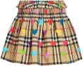 Burberry Kids юбка Ama в клетку с сердечками для девочек