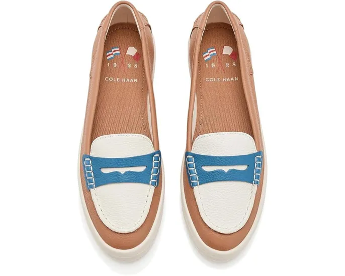 Лоферы Nantucket Drift Penny от Cole Haan бежево-голубые