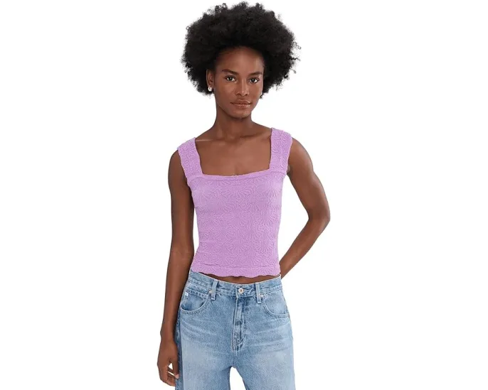 Топ Free People Love Letter Cami с цветочным жаккардом и рюшами