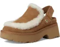 UGG Esmee Clogs сабо из замши с регулируемым ремешком и меховой оторочкой