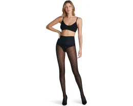 Компрессионные колготки Commando Houndstooth Sheer из итальянской сетки с четырехсторонним растяжением