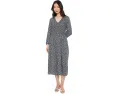 Платье миди Smocked с V-образным вырезом и длинным рукавом Madewell