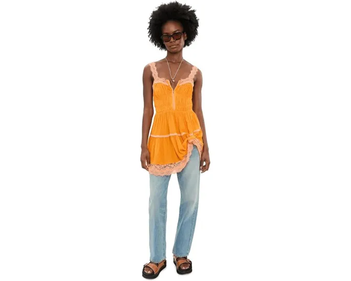 Мини-платье So In Love Mini Slip из легкой ткани с кружевом Free People