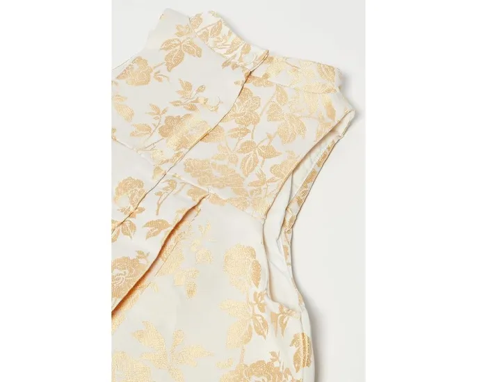 Золотое платье-трапеция с цветочным принтом Janie and Jack для девочки