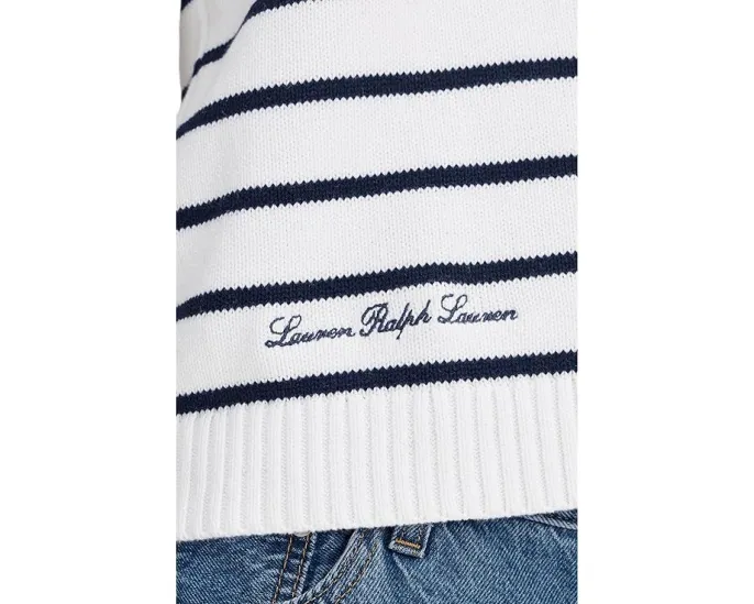 Безрукавный хлопковый свитер Lauren Ralph Lauren в полоску