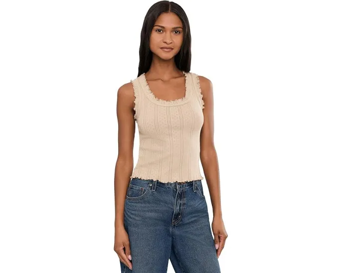 Топ Pointelle Rib Ella Tank NIC+ZOE с ажурной резинкой