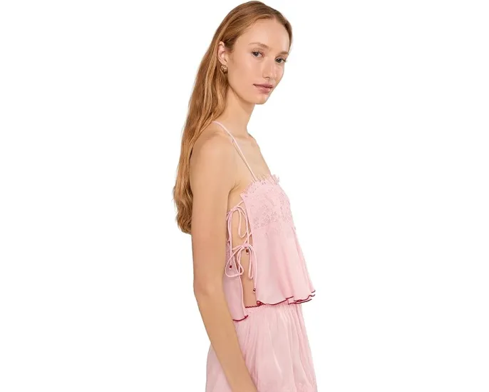 Шелковый ками Free People Sweet Love с завязками и кружевом