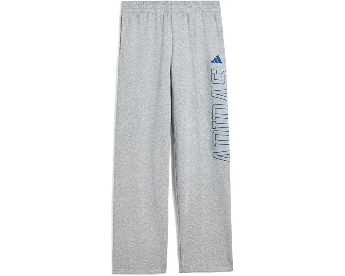 Adidas детские графические панталоны Collegiate из хлопкового флиса в серую меланжевую крошку