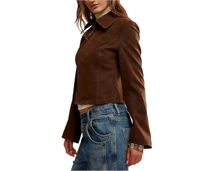 Куртка Free People River Vegan укороченная с двухсторонней молнией