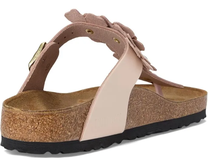 Сандалии Birkenstock Gizeh Flowers из кожи с регулируемой пряжкой