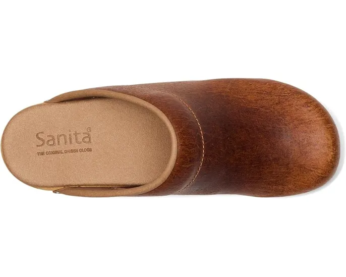 Сабо Sanita Melissa на каблуке Cognac